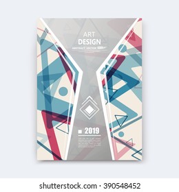 Abstract composition, notebook cover,  font texture, blue, red triangle part construction, a4 brochure title sheet, creative grey figure icon, commercial logo surface, banner form, EPS10 flier fiber