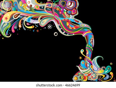 abstract composition on a black