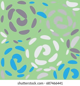 Abstract composition on a mint green background, pattern   