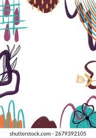 Composición Abstractas con Formas orgánicas y acentos botánicos