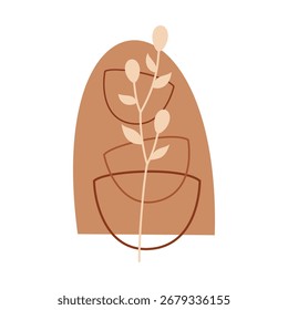 Abstract composition with organic shapes. Contemporary doodles, flat design, minimalist art