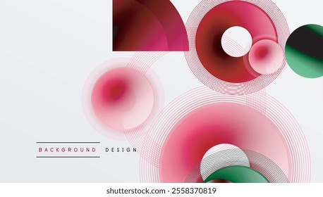 Abstract composition of overlapping circles with smooth gradients and transparency effects. Clean and modern design emphasizing depth, symmetry, and a minimal aesthetic