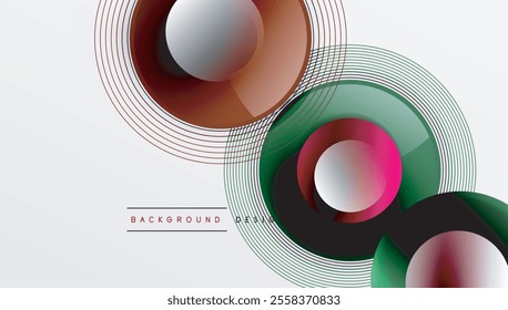 Abstract composition of overlapping circles with smooth gradients and transparency effects. Clean and modern design emphasizing depth, symmetry, and a minimal aesthetic