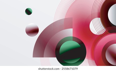 Abstract composition of overlapping circles with smooth gradients and transparency effects. Clean and modern design emphasizing depth, symmetry, and a minimal aesthetic