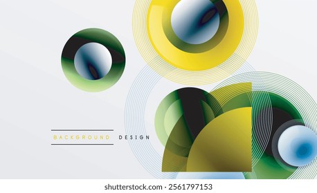 Abstract composition of overlapping circles with smooth gradients and transparency effects. Clean and modern design emphasizing depth, symmetry, and a minimal aesthetic