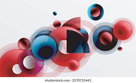 Abstract composition of overlapping circles with smooth gradients and transparency effects. Clean and modern design emphasizing depth, symmetry, and a minimal aesthetic