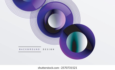 Abstract composition of overlapping circles with smooth gradients and transparency effects. Clean and modern design emphasizing depth, symmetry, and a minimal aesthetic