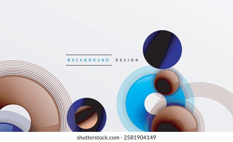 Abstract composition of overlapping circles with smooth gradients and transparency effects. Clean and modern design emphasizing depth, symmetry, and a minimal aesthetic