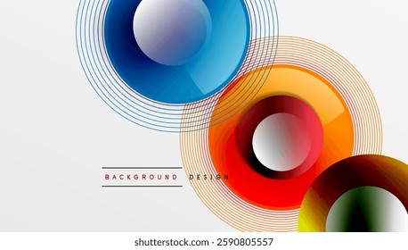 Abstract composition of overlapping circles with smooth gradients and transparency effects. Clean and modern design emphasizing depth, symmetry, and a minimal aesthetic