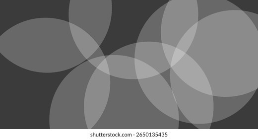 Abstract Composition with Overlapping Semi-Transparent Circular Shapes on Dark Background. eps10, presentation