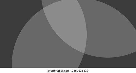 Abstract Composition with Overlapping Semi-Transparent Circular Shapes on Dark Background. modern trendy design, website