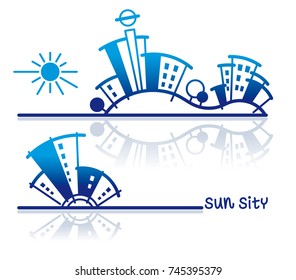 Abstract composition of a panorama of a city