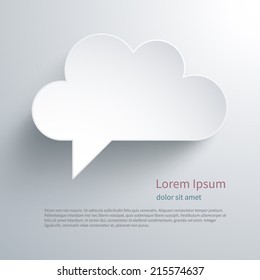 Abstract composition with paper speak bubble. Vector illustration.
