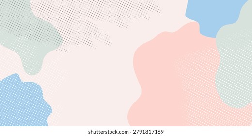 Abstract composition of pastel color shapes with soft edges and smooth transitions