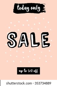 Abstract composition in pastel pink, white and black. Modern design sale poster, flyer, brochure design.