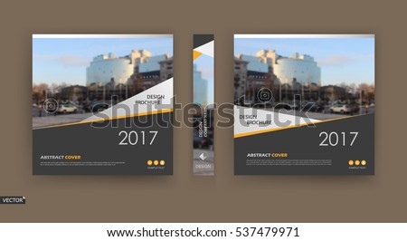 Abstract composition. Patch brochure cover design. Info banner frame. Text font. Title sheet model set. Modern vector front page. City view texture. White triangle figures image icon. Ad flyer fiber