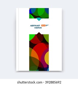 Abstract composition, patch font texture, colored round section text frame, green, red circle construction, a4 brochure title sheet, creative figure icon, commercial offer, banner form, flier fiber