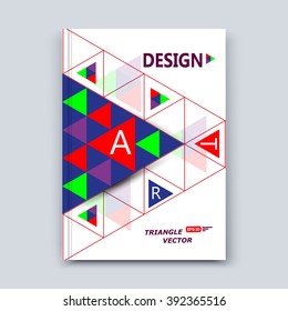 Abstract composition, patch polygonal texture, green, red, blue triangle part construction, line plexus, white brochure title sheet, creative figure icon, vitrage facets, mosaic inlay, banner form