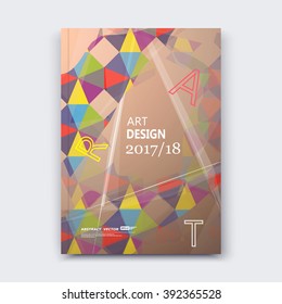 Abstract composition, patch polygonal texture, colored triangle part construction, line plexus, bronze brochure title sheet, creative figure icon, vitrage facet, mosaic inlay, banner form, beige flyer