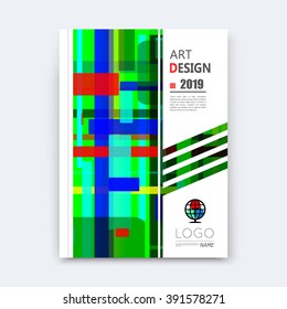 Abstract composition, patch quadrate font texture, blue, green square part construction, white a4 brochure title sheet, creative quadrangle band figure icon, commercial offer, banner form, flier fiber