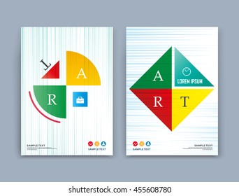 Abstract composition. Patch square, circle figure text frame. A4 brochure cover design. Title sheet model. Round, lozenge icon. Creative vector front page art. Ad banner form texture. Flyer fiber font