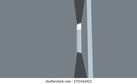 abstract composition in perspective 3d rendering, architectural form.