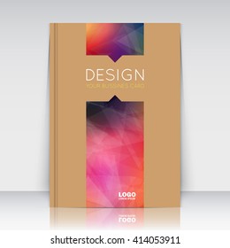 Abstract composition. Pink, rosy color polygonal triangle construction texture. Line plexus section. Light ray. Beige brochure title sheet. Creative figure logo icon surface. Banner form. Flyer font.