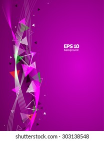 Abstract composition, pink waves, brochure, background pattern, EPS 10 vector illustration