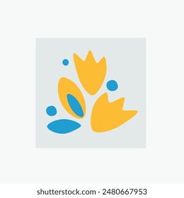 Abstract composition. Plant motif. Modern poster for minimalist interior. Vector illustration