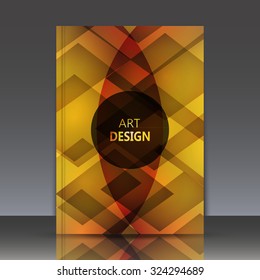 Abstract composition, polygonal lozenge construction, square blocks, diamond box surface, crystal facets, a4 brochure title sheet, rhombus logo,  business trademark icon, EPS 10 vector illustration