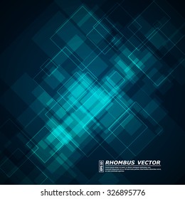 Abstract composition, polygonal lozenge construction, sky theme, square block, diamond box surface, crystal facet, rhombus logo texture, business backdrop, screen saver, EPS10 vector illustration
