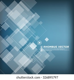 Abstract composition, polygonal lozenge construction, sky theme, square block, diamond box surface, crystal facet, rhombus logo texture, business backdrop, screen saver, EPS10 vector illustration