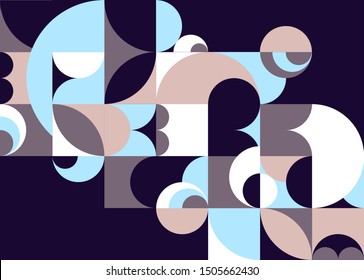 Abstract composition of primitive geometric shapes