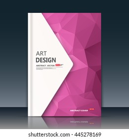 Abstract composition. Purple garnet construction. White triangle section trademark. A4 brochure title sheet. Creative figure logo icon. Commercial offer banner form. Ad flyer fiber. Headline element.