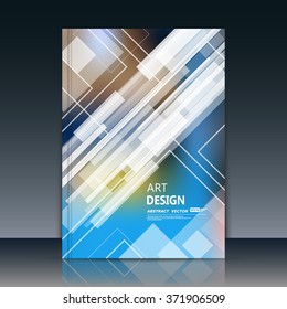 Abstract composition, quadrangle font texture, white transparent square part construction, blue a4 brochure title sheet, creative figure icon, logo sign surface, firm banner form, flier fiber, EPS10
