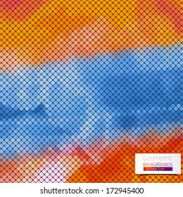 Abstract composition of quadrangle geometric shapes.Colorful mosaic background.Geometric color background with place for your text, text separately from the background