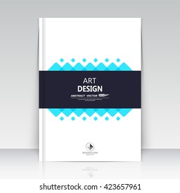 Abstract composition. Quadrate text frame surface. A4 brochure cover. White title sheet. Creative logo figure. Ad banner form font texture. Blue dot icon label. Flyer fiber. EPS10 backdrop. Vector art
