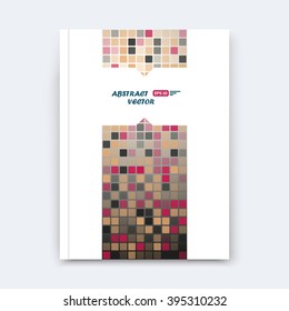 Abstract composition, quadrate texture, square part construction, brown, red color brochure title sheet, creative ceramic tessellation figure icon, logo surface, patch banner form, flyer fiber, EPS10