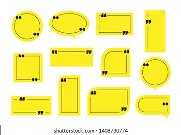 Abstract composition quotes for text. Yellow  citation figure. 