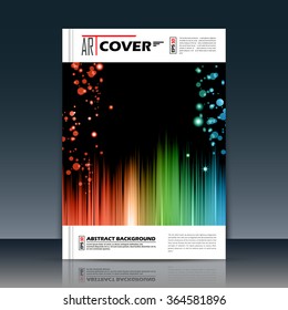 Abstract composition, rainbow outer space galaxy, glory star ray, a4 brochure title sheet, cosmic sky icon, text frame surface, creative figure, logo sign, firm banner form, flier fashion, EPS10 