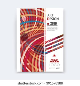 Abstract composition, red font texture, stripe section trademark, colored curve lines construction, brochure title sheet, creative linking figure logo icon, commercial offer, banner form, flyer fiber