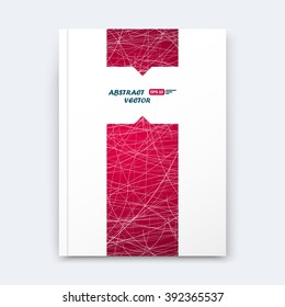 Abstract composition, red font texture, stripe section cover surface, white curve lines construction, a4 brochure title sheet, creative figure vector art, commercial offer, banner form, flyer fiber