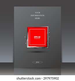 Abstract composition, red square, Brochures, background, EPS 10 vector illustrations