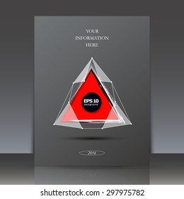 Abstract composition, red triangle, poligonal, ball, banner, Brochure, background, EPS 10 vector illustrations