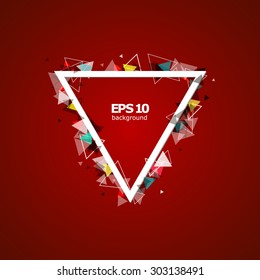 Abstract composition, red triangle, screen saver, display background pattern, EPS 10 vector illustration