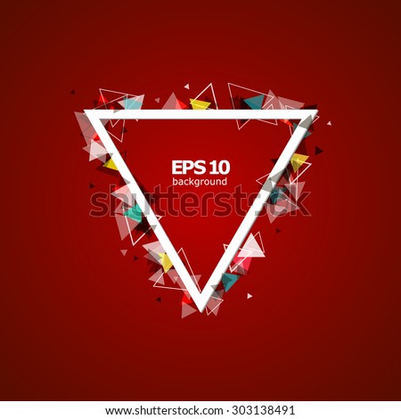 Abstract composition, red triangle, screen saver, display background pattern, EPS 10 vector illustration