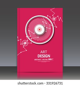 Abstract composition, round construction, connecting dots and lines, a4 brochure title sheet, space background, laser light rays surface, circle neon star movement backdrop, EPS 10 vector illustration