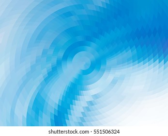 Abstract composition - round on the water. Vector with mosaic tiles, visual illusion of gradient effect, but vector without gradient