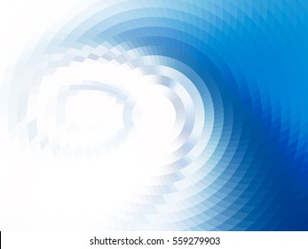 Abstract composition - round on the water. Vector with mosaic tiles, visual illusion of gradient effect, but vector without gradient