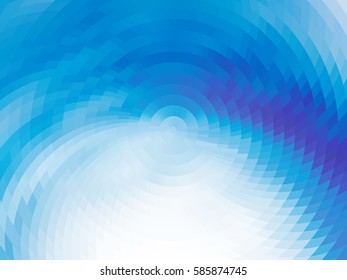 Abstract composition - round on the water. Vector with mosaic tiles, visual illusion of gradient effect, but without gradient